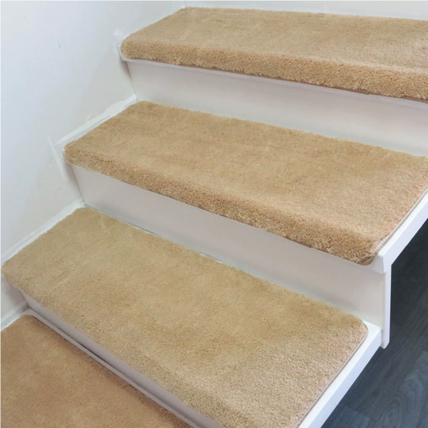 Solid Color Plush Stair Protectors Non-Slip Tape Free Carpet Stair Treads