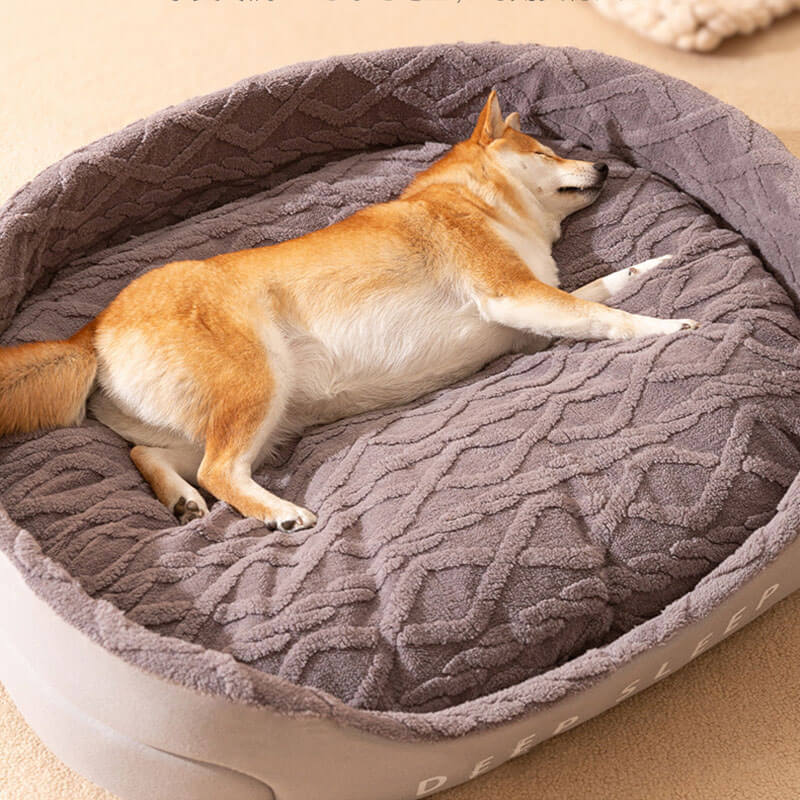 Spacious Fluffy Warm Deep Sleep Dog Bed - FunnyFuzzy