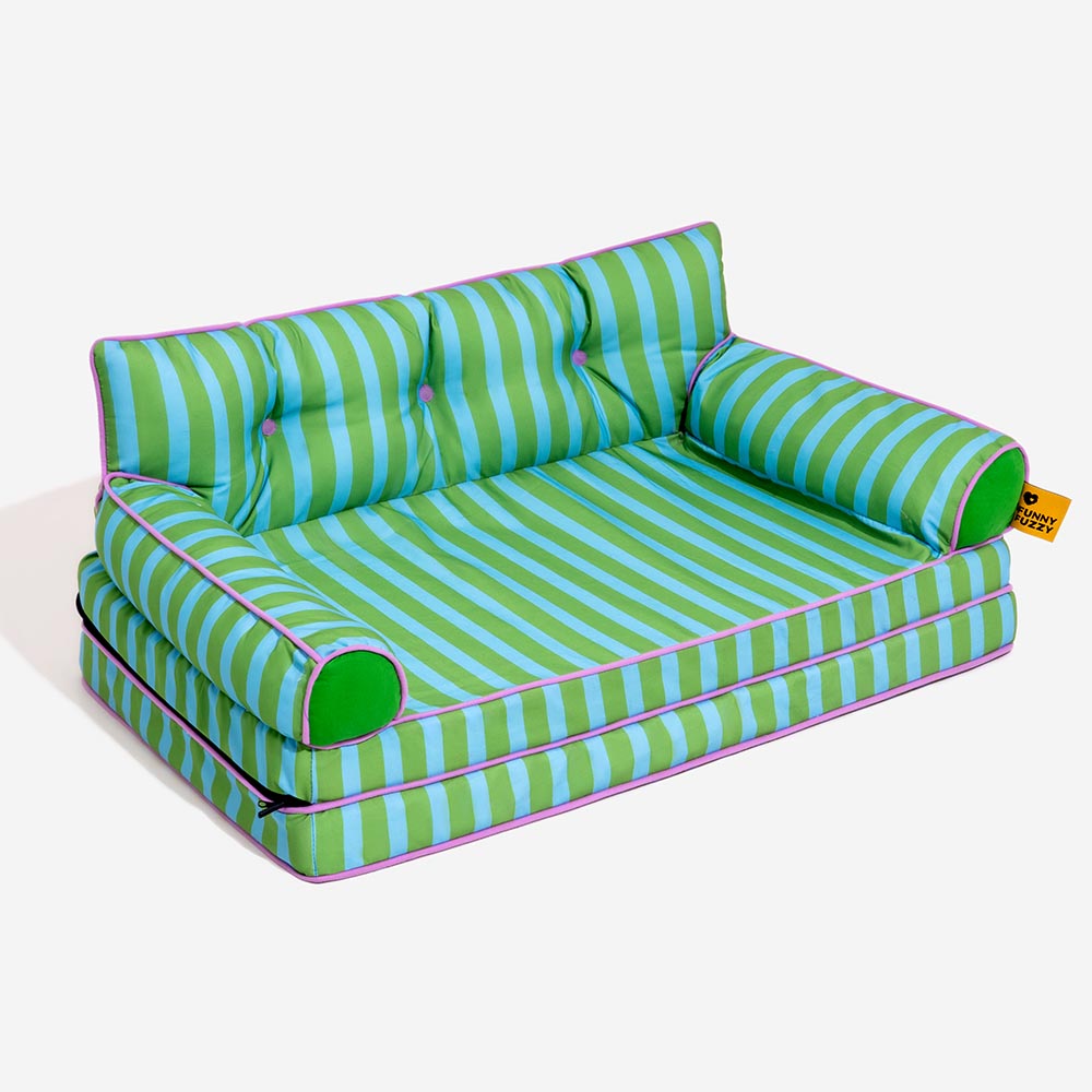 Stripe Waterproof Foldable Dog Sofa Bed - Sunny Siesta