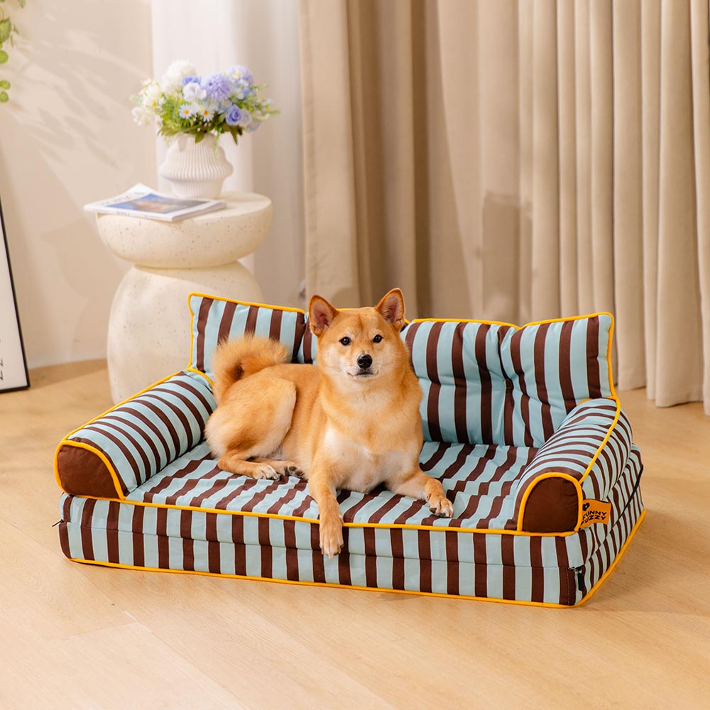 Stripe Waterproof Foldable Dog Sofa Bed - Sunny Siesta