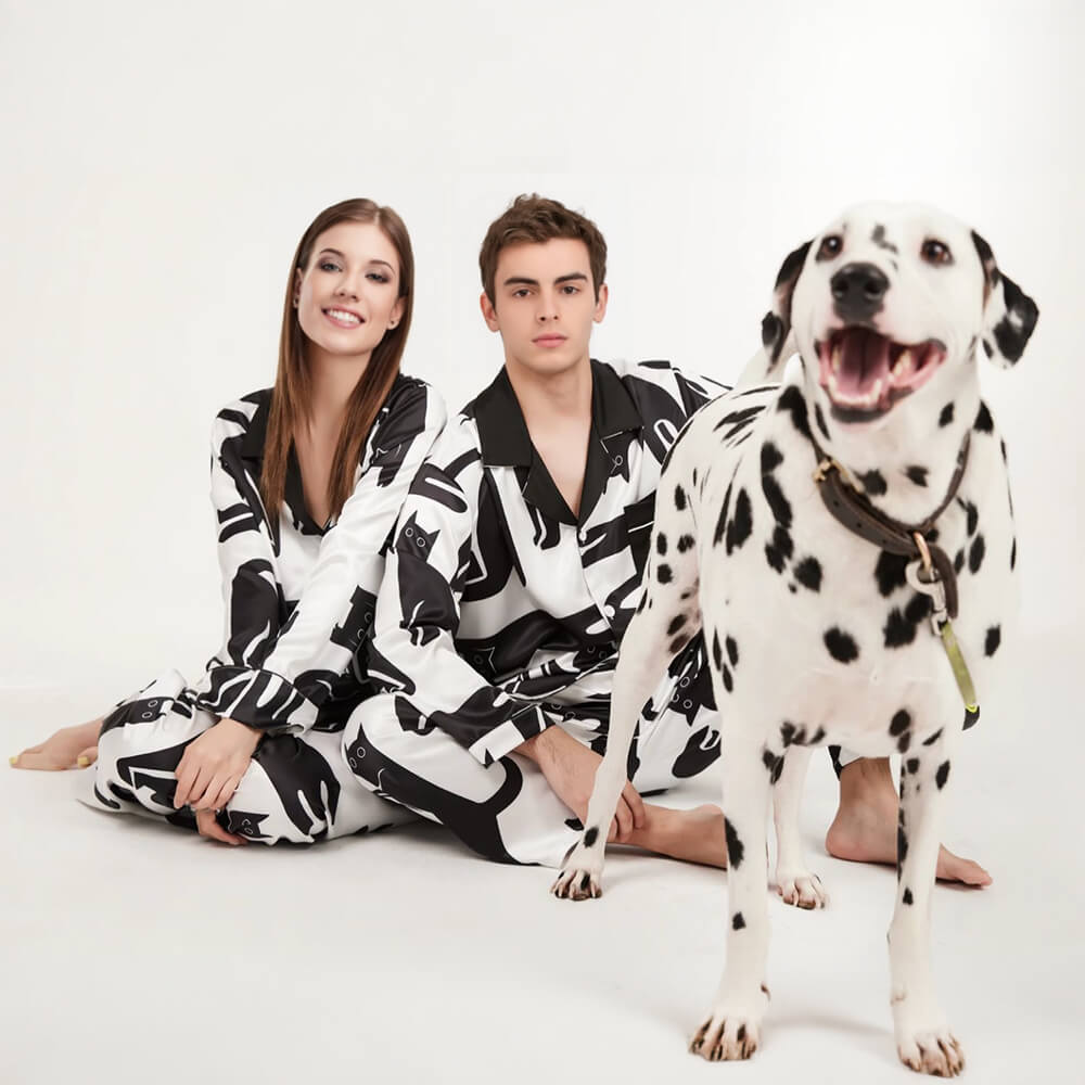 Conjunto de pijama de camisón de mujer resistente al pelo de mascota acogedor, agradable para la piel y estampado elegante