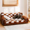 Soporte ortopédico de tablero de ajedrez vintage cama de sofá de perros extra grande - sofá King's