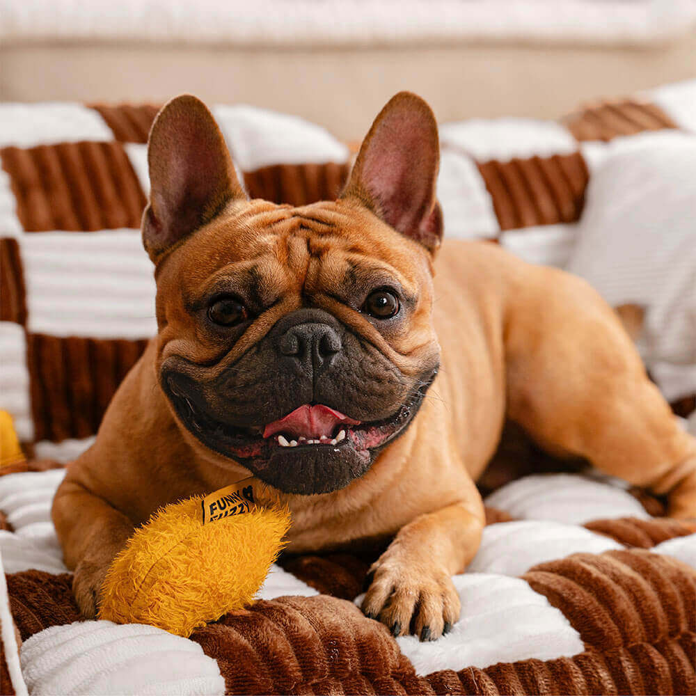 Soporte ortopédico de tablero de ajedrez vintage cama de sofá de perros extra grande - sofá King's