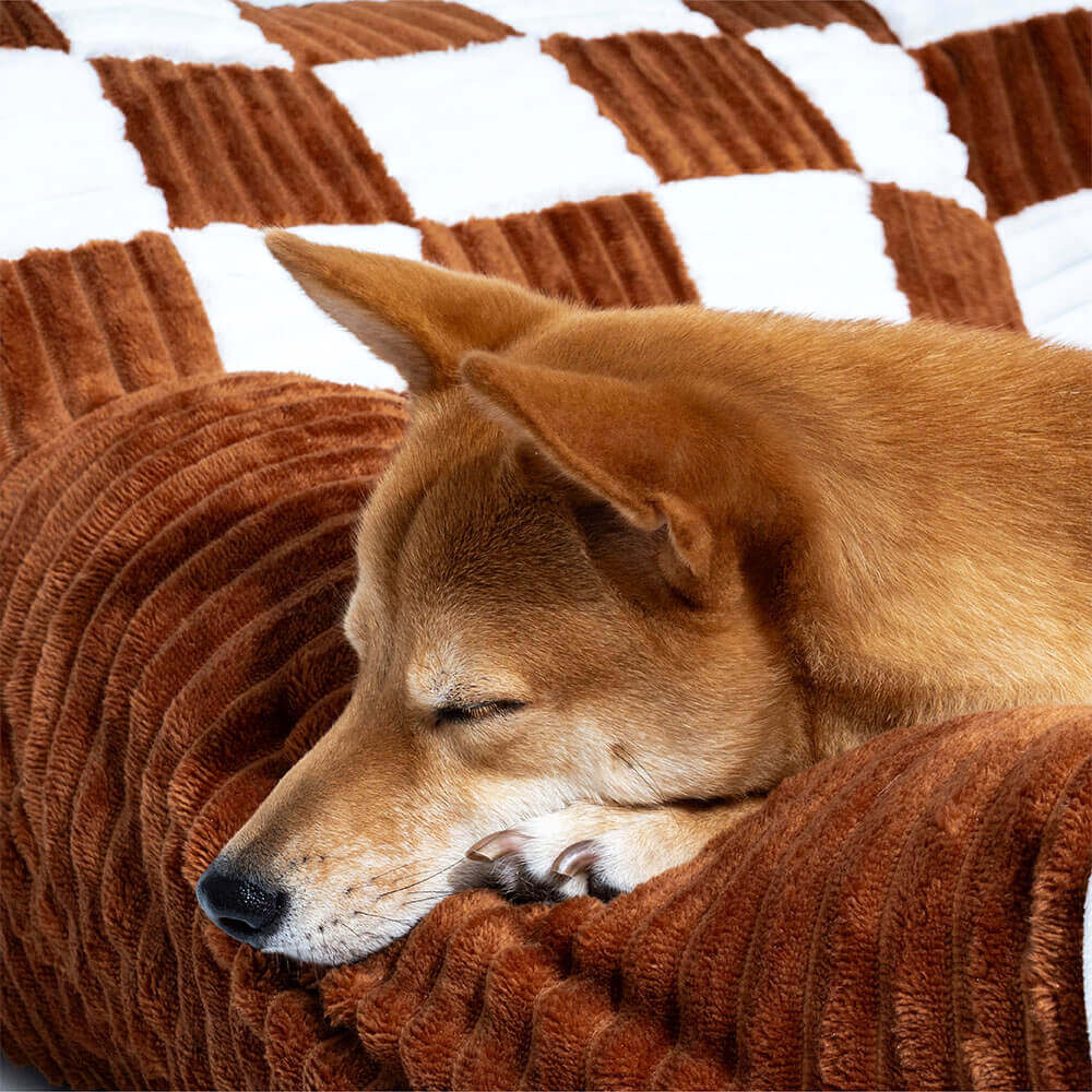 Soporte ortopédico de tablero de ajedrez vintage cama de sofá de perros extra grande - sofá King's