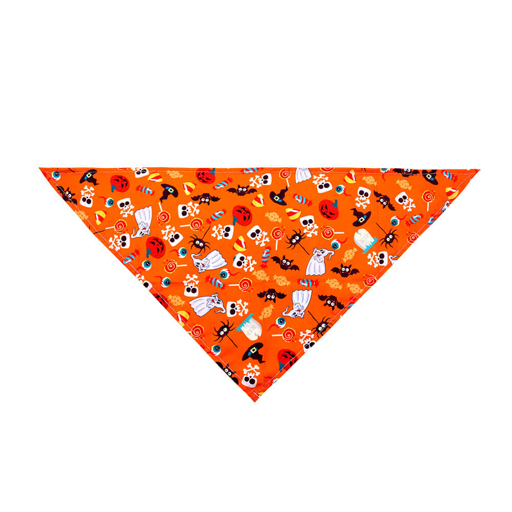 Bufanda triangular para mascotas de Halloween | Calavera, fantasma y calabaza Perro Gato Pañuelo