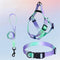 <tc>Color</tc>Arnés de pecho y cuerda de tracción para perros con gradiente de colores vibrantes - Diseño antidesgarro
