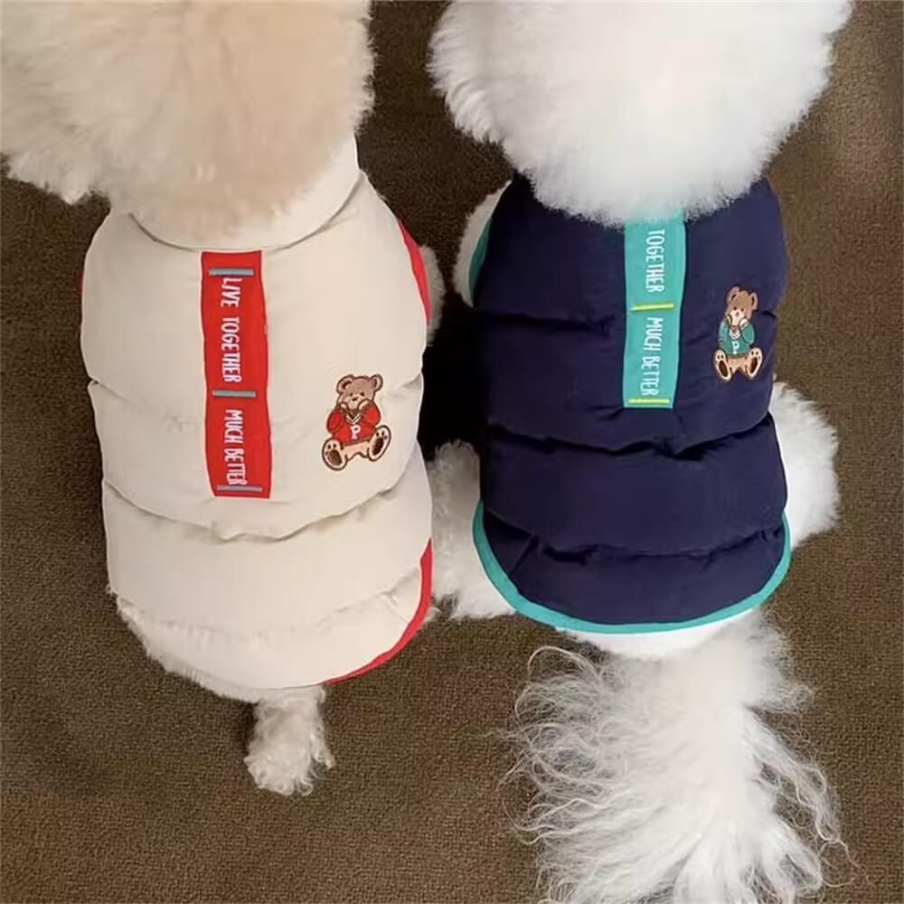 Teddy Bear Puffer Dog Jacket – Cozy and Stylish for Cold Weather