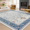 Alfombra vintage de área vintage de color azul y crema: elegancia atemporal para su hogar