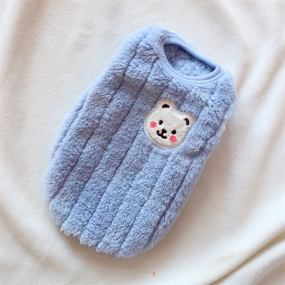 Adorable Fuzzy Bear Dog Sweater - Soft and Cozy for Winter Comfort