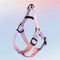 <tc>Color</tc>Arnés de pecho y cuerda de tracción para perros con gradiente de colores vibrantes - Diseño antidesgarro
