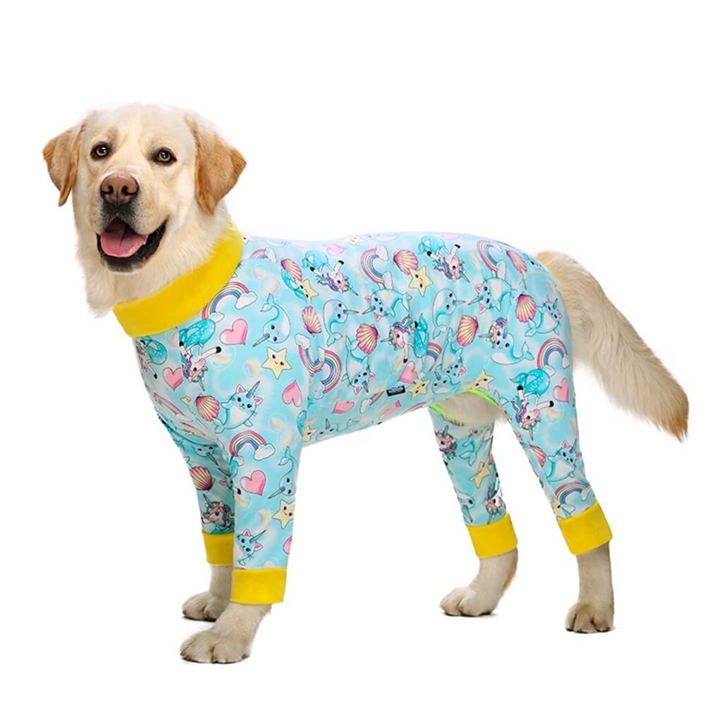 Ropa para perros grandes: pijama fino de cuatro patas con cubierta completa para el vientre