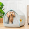 Casa de mascota de doble cortina cama para perros cerrada