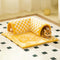 Cama de túnel de gato a cuadros a cuadros de pelaje de pelaje de plush graciosos 2-en-1
