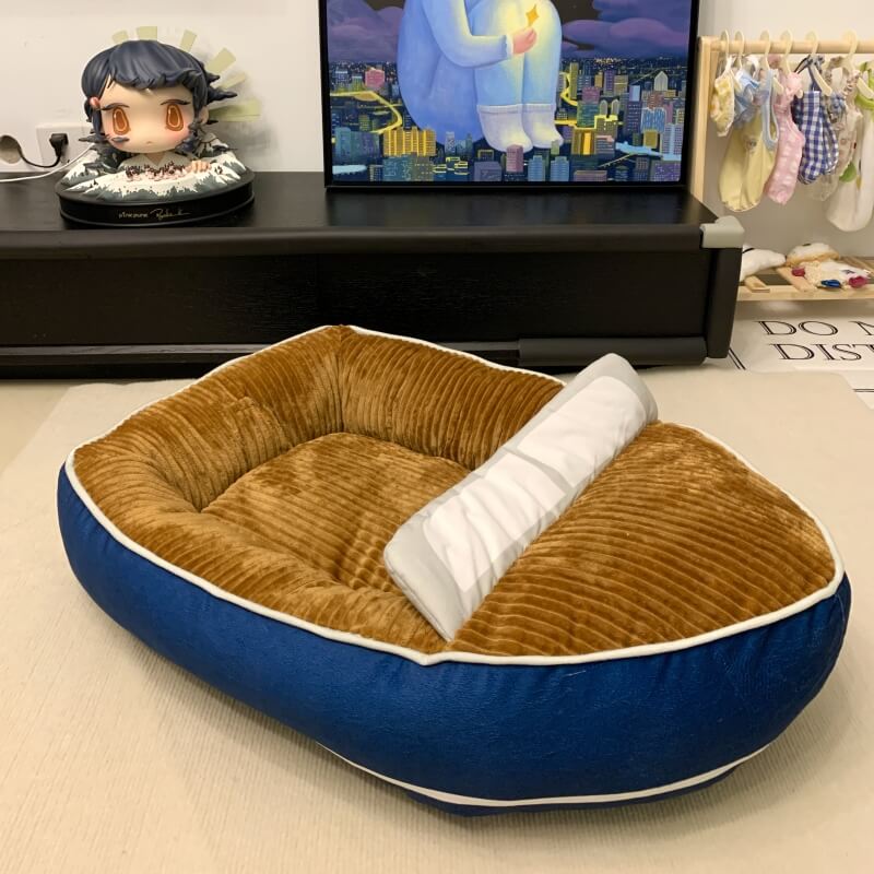 Cama para mascotas tipo barco, gran espacio, cómoda cama para perros y gatos