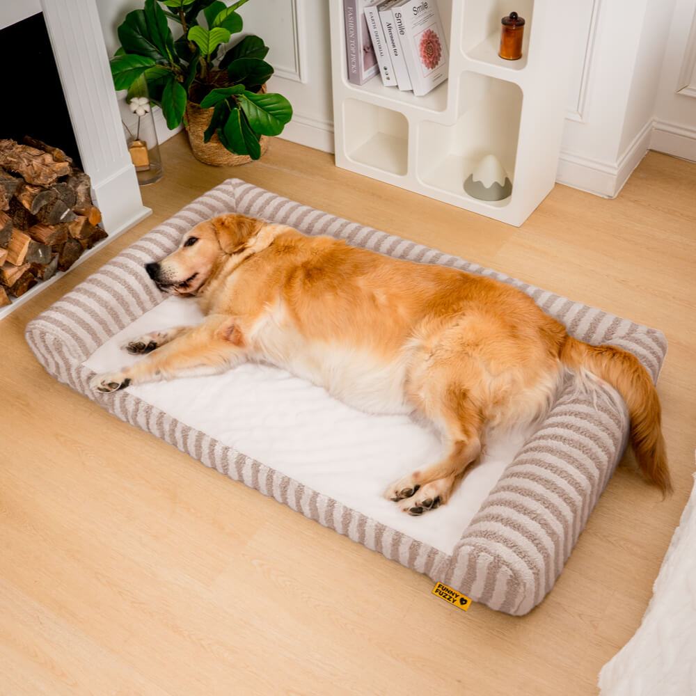 Cama para perros grande y esponjosa de lujo con soporte completo para aliviar la ansiedad