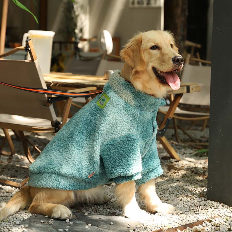 Abrigos peludos tipo chaqueta para perros con teñido anudado