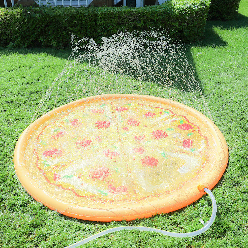 Juguetes De Agua Al Aire Libre Niños Inflable Splash Play Mat Perro Aspersor Pad - Pizza