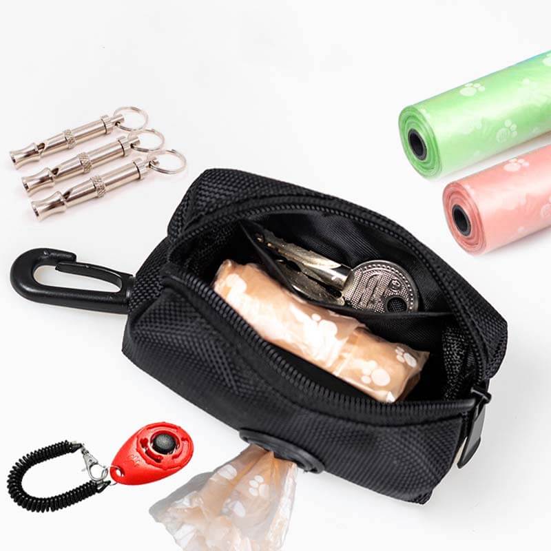 Dispensador portátil de bolsas para residuos de perros, bolsa para pasear perros de tela Oxford