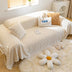 Solid Colour Fleece Furniture Protector Couch Cover