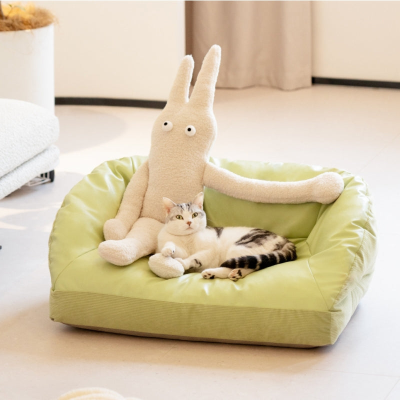 Sofá cama refrescante de cuero para perros y gatos