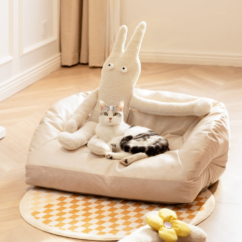 Sofá cama refrescante de cuero para perros y gatos
