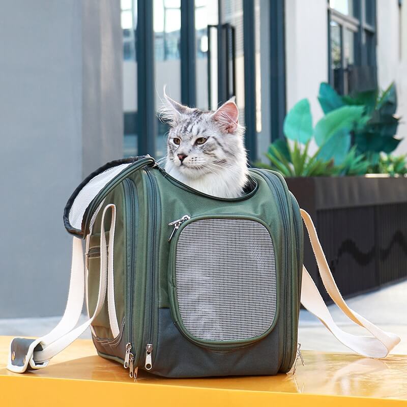 Bolsa de transporte para gatos expandible multifuncional de viaje