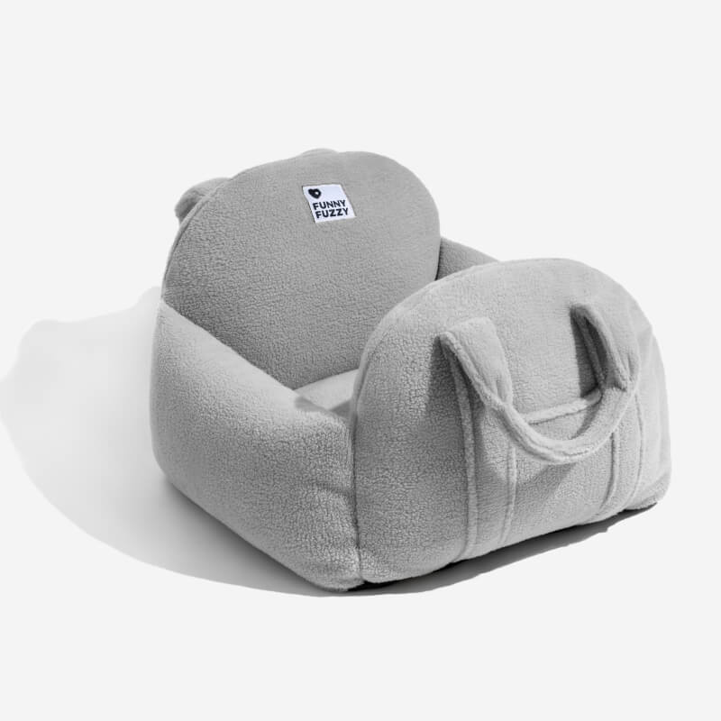 Protector de viaje, cómoda y gruesa cama para asiento de coche para perros de lana de cordero sintética