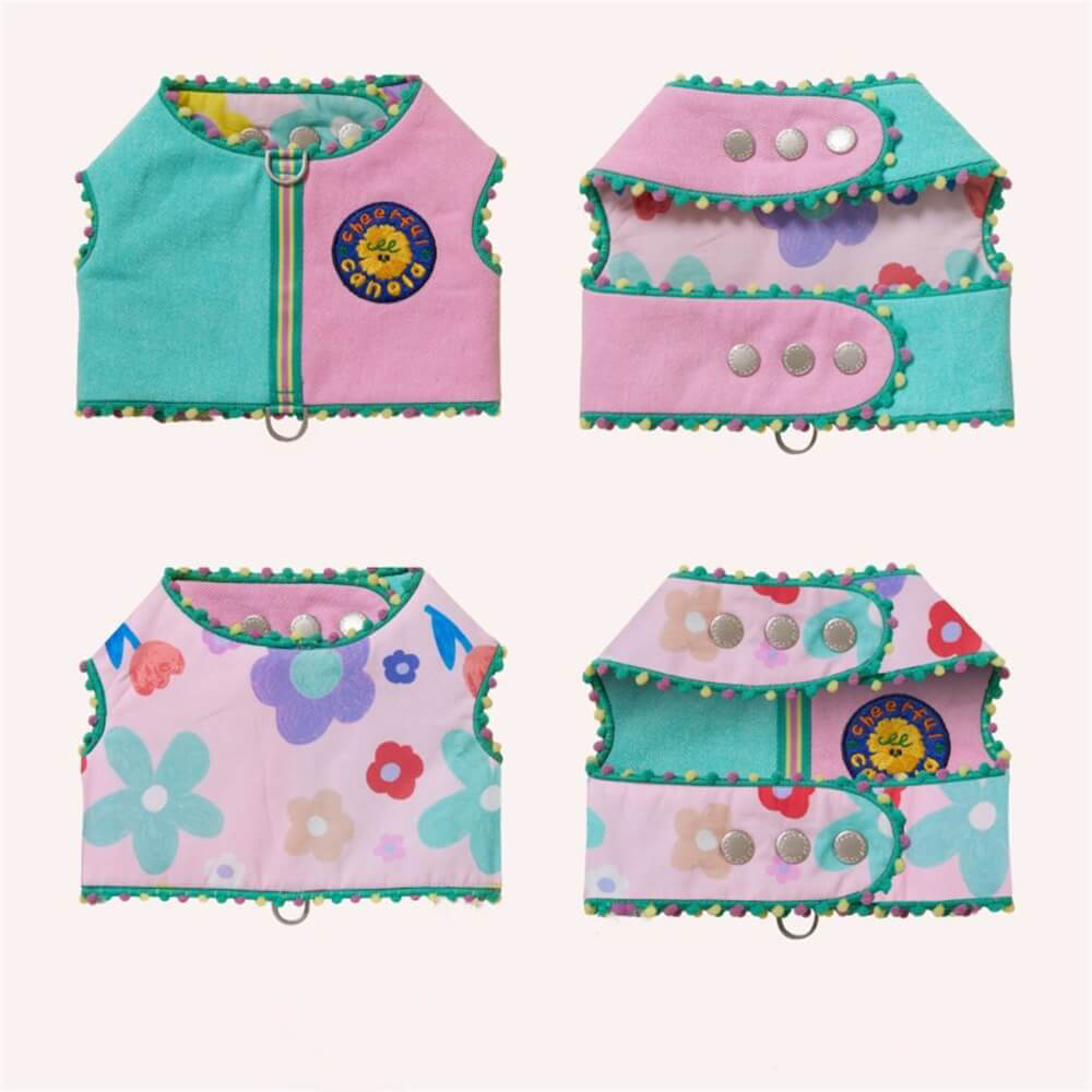 Comfortable and Stylish Floral Dog Vest - Perfect for Fun Walks