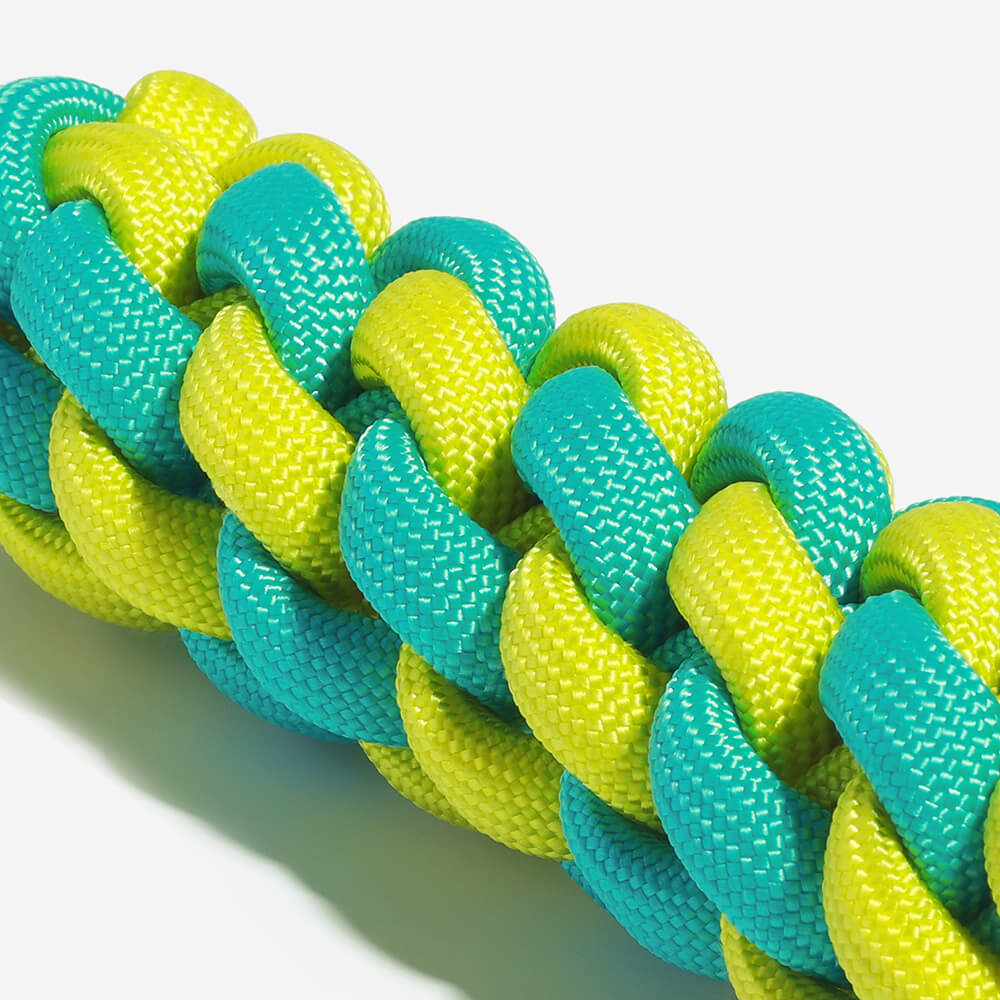 Juguete para perros remolcador de palo de cuerda trenzada - Choque de colores
