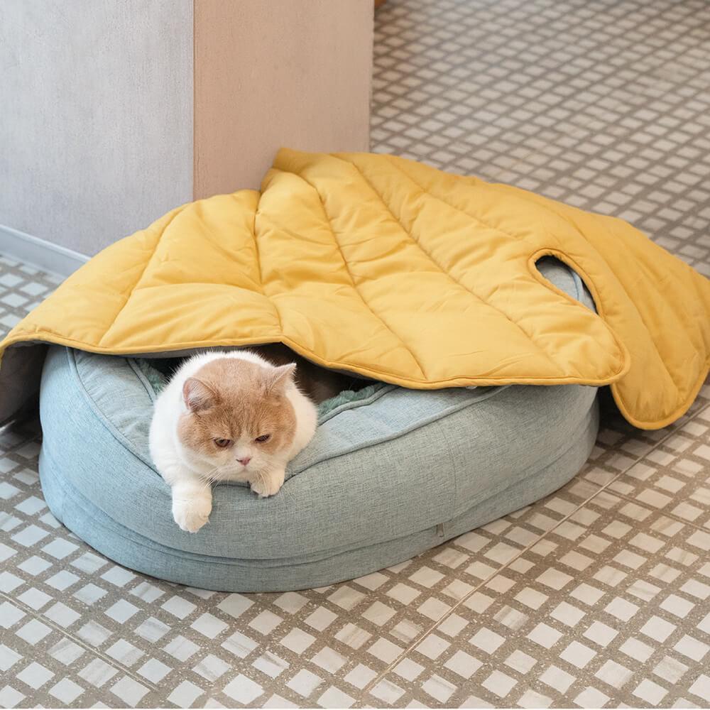 Manta para perros con forma de hoja y cama para perros con forma de donut, regalos de lujo para perros