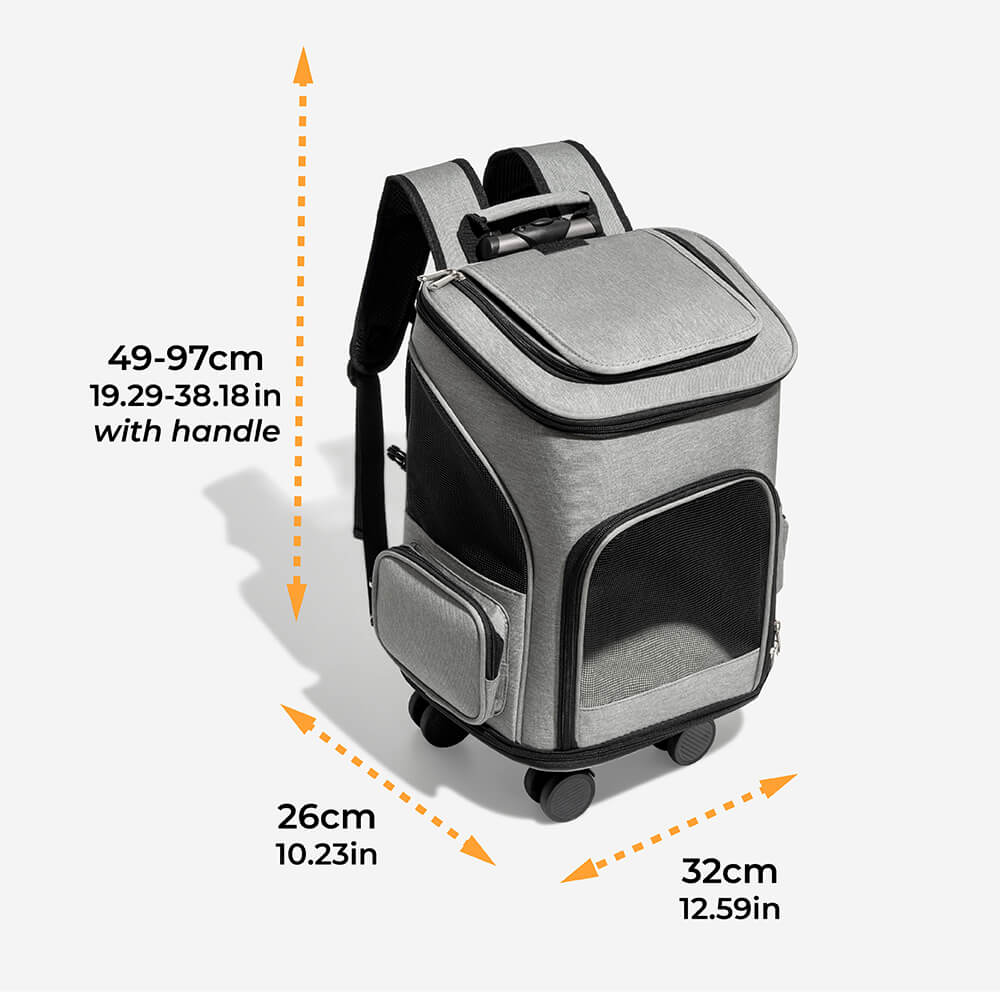 Carrito plegable portátil con ruedas universales, mochila grande para viaje con bolsa para mascotas
