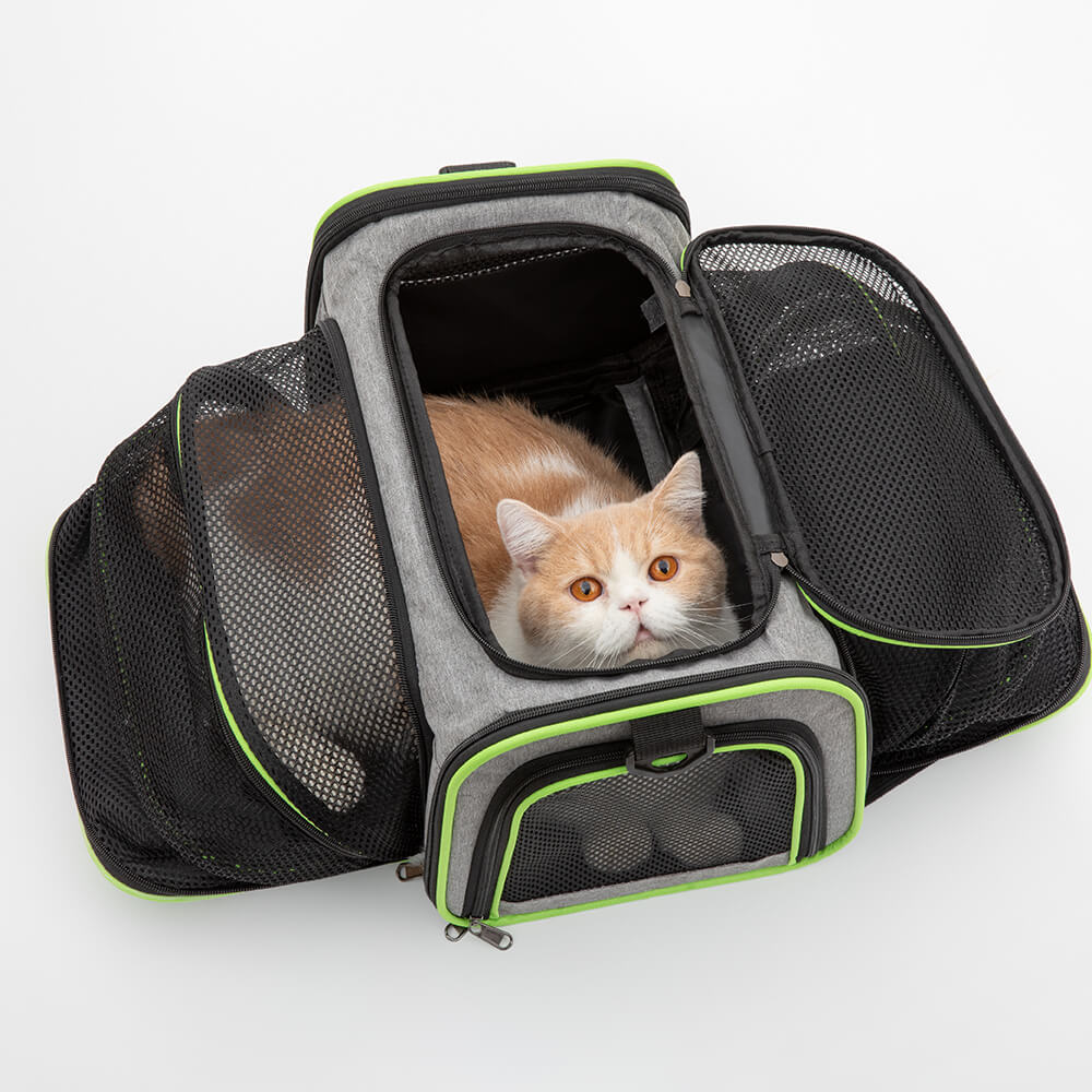 Bolsa de transporte para mascotas de diseño transpirable plegable expandible portátil