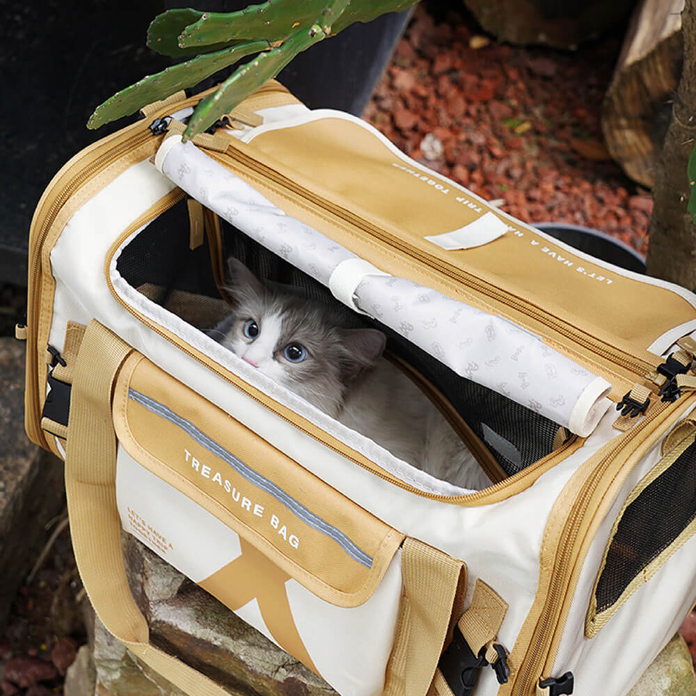 Bolsa de transporte para mascotas de diseño transpirable, plegable y portátil