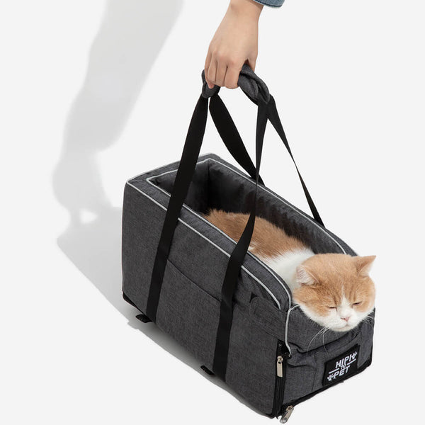 Asiento de auto para mascotas de consola de miradas de gamuza portátil