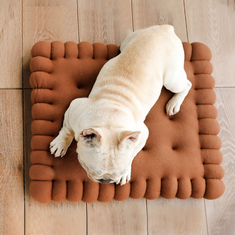 Cama para perros acolchada con forma de galleta
